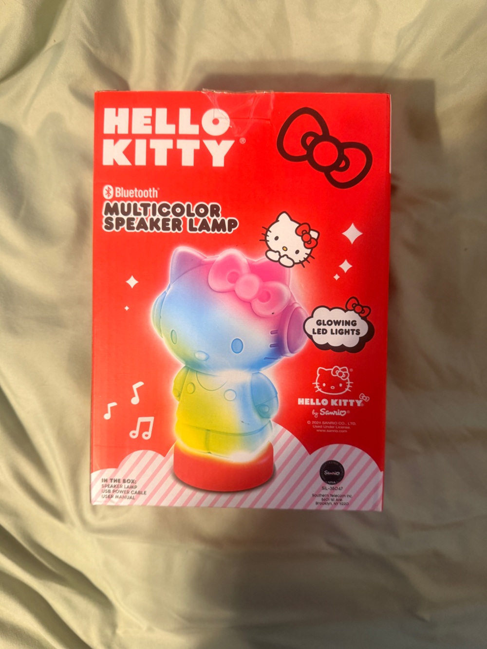 Hello Kitty Rainbow LED Speaker Lamp - Pink Blue Yellow